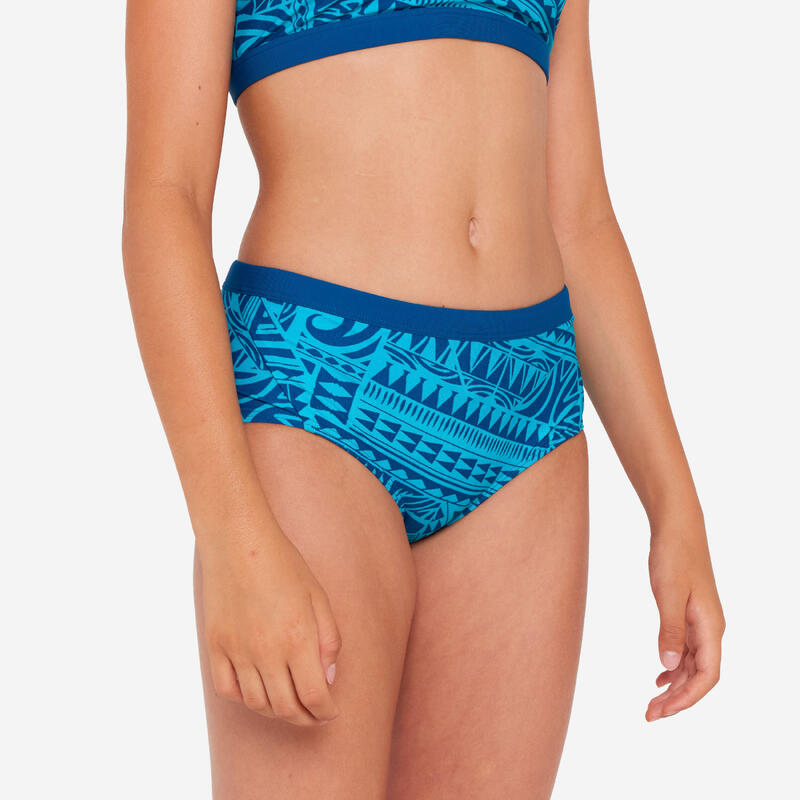 Bas de maillot de bain natation Fille - 500 Kamyleon fatu bleu turquoise