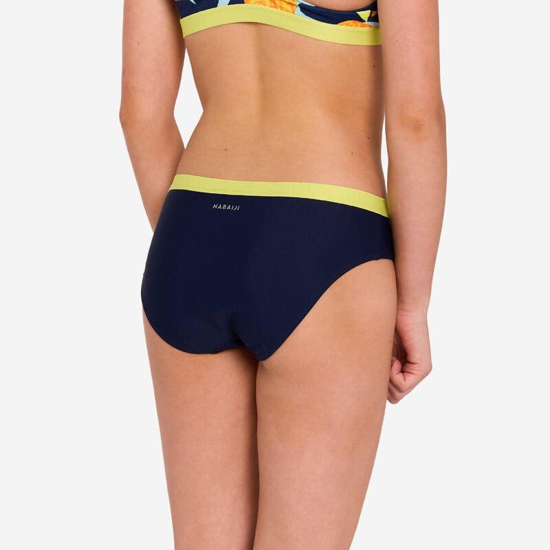 Cueca de bikini de natação Menina - 100 Vega preto verde