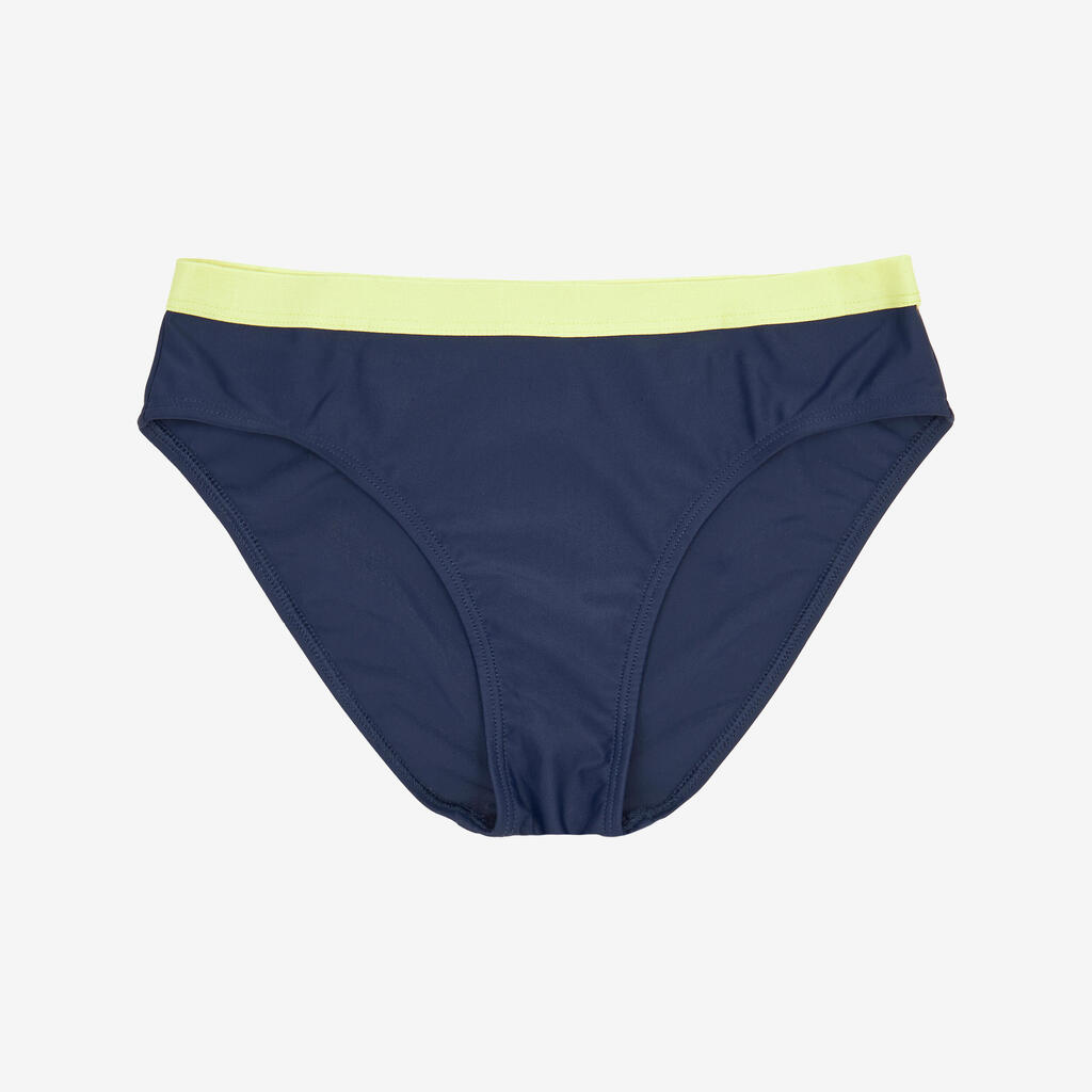 Girls’ swimming swimsuit bottoms - 100 Vega black green