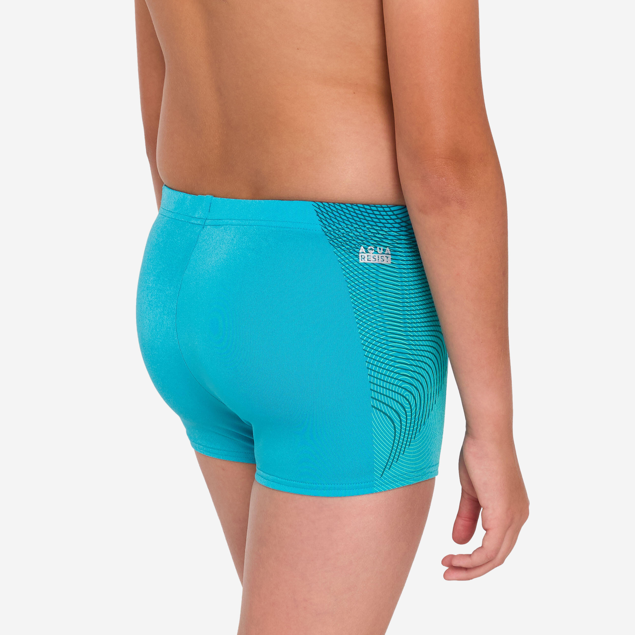 Boys' swimming boxer shorts - 500 Fitib anoi turquoise 4/9