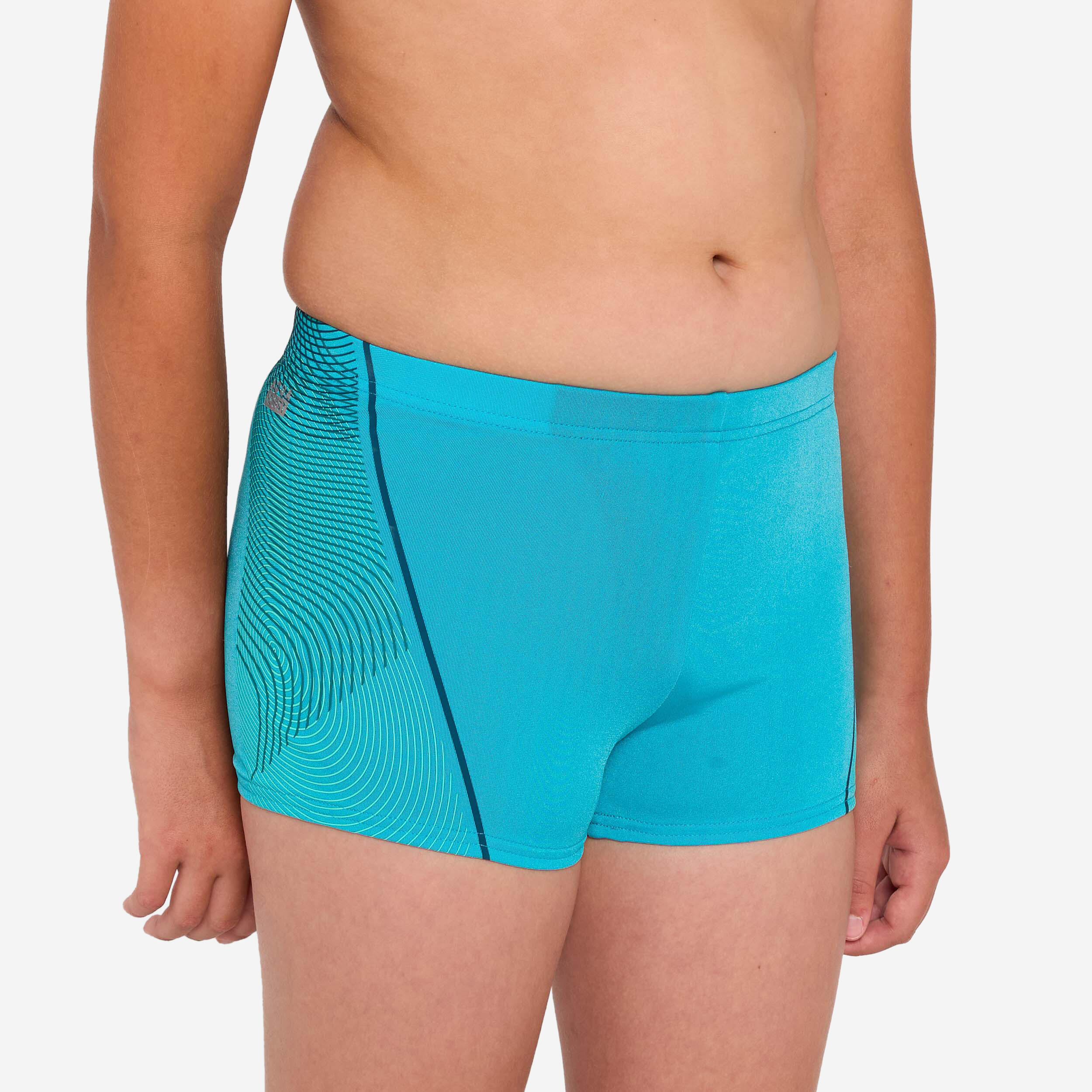Boys' swimming boxer shorts - 500 Fitib anoi turquoise 3/9