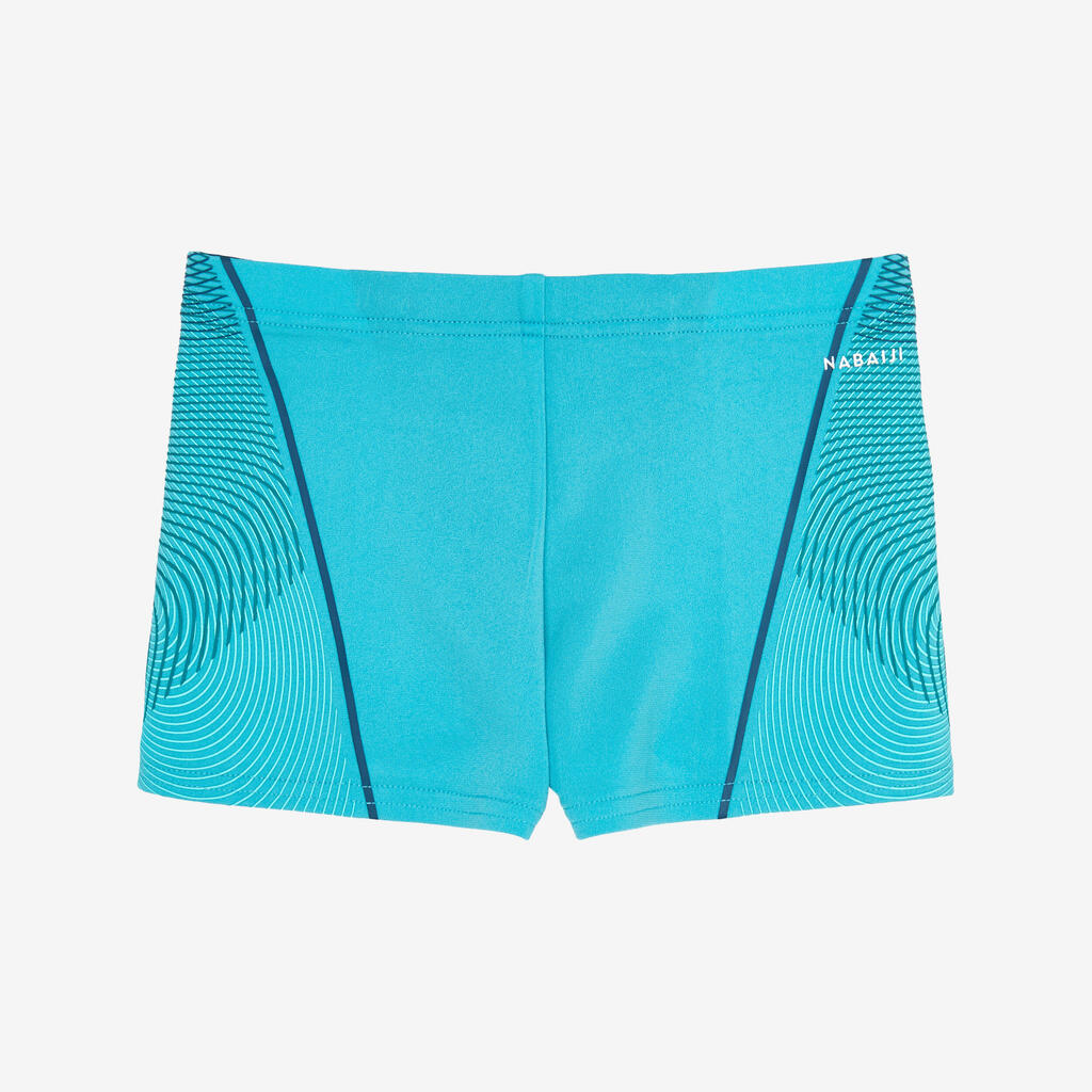Boy’s swimming briefs - 500 Fitib shark black blue