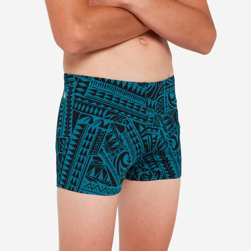 Calções de banho Natação Boxers - 500 Fitib fatu verde