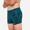 Boys' swimming boxer shorts - 500 Fitib fatu green