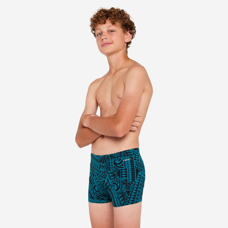 Calções de banho Natação Boxers - 500 Fitib fatu verde