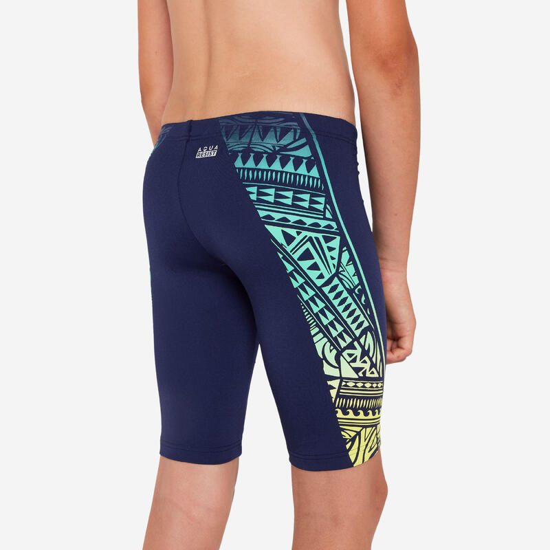 Maillot de bain jammer natation Garçon - 500 Fitib fatu jaune