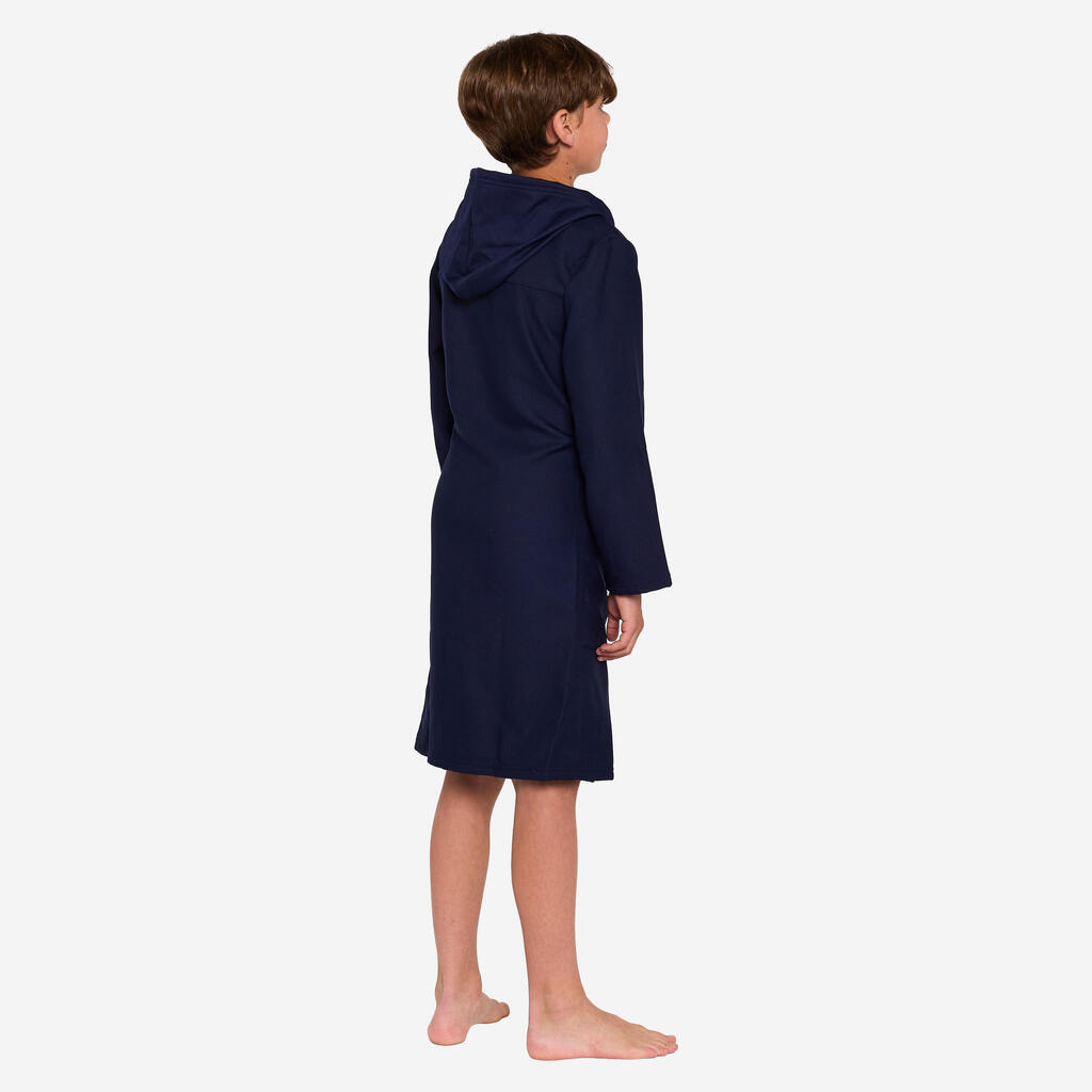 Peignoir de bain compact enfant à capuche en microfibre bleu clair