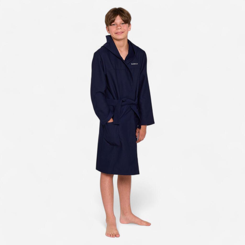 Peignoir de bain compact enfant à capuche en microfibre rose