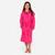 Peignoir de bain compact enfant à capuche en microfibre rose