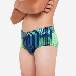 Maillot de bain trunk natation Garçon ado, Side bleu vert