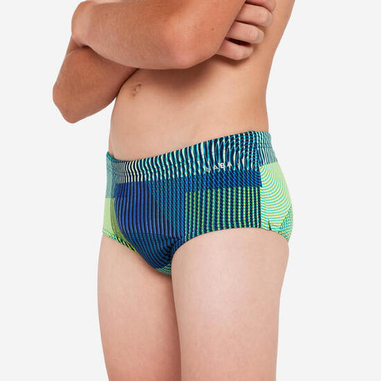 Costume slip a fascia ragazzo SIDE azzurro-verde