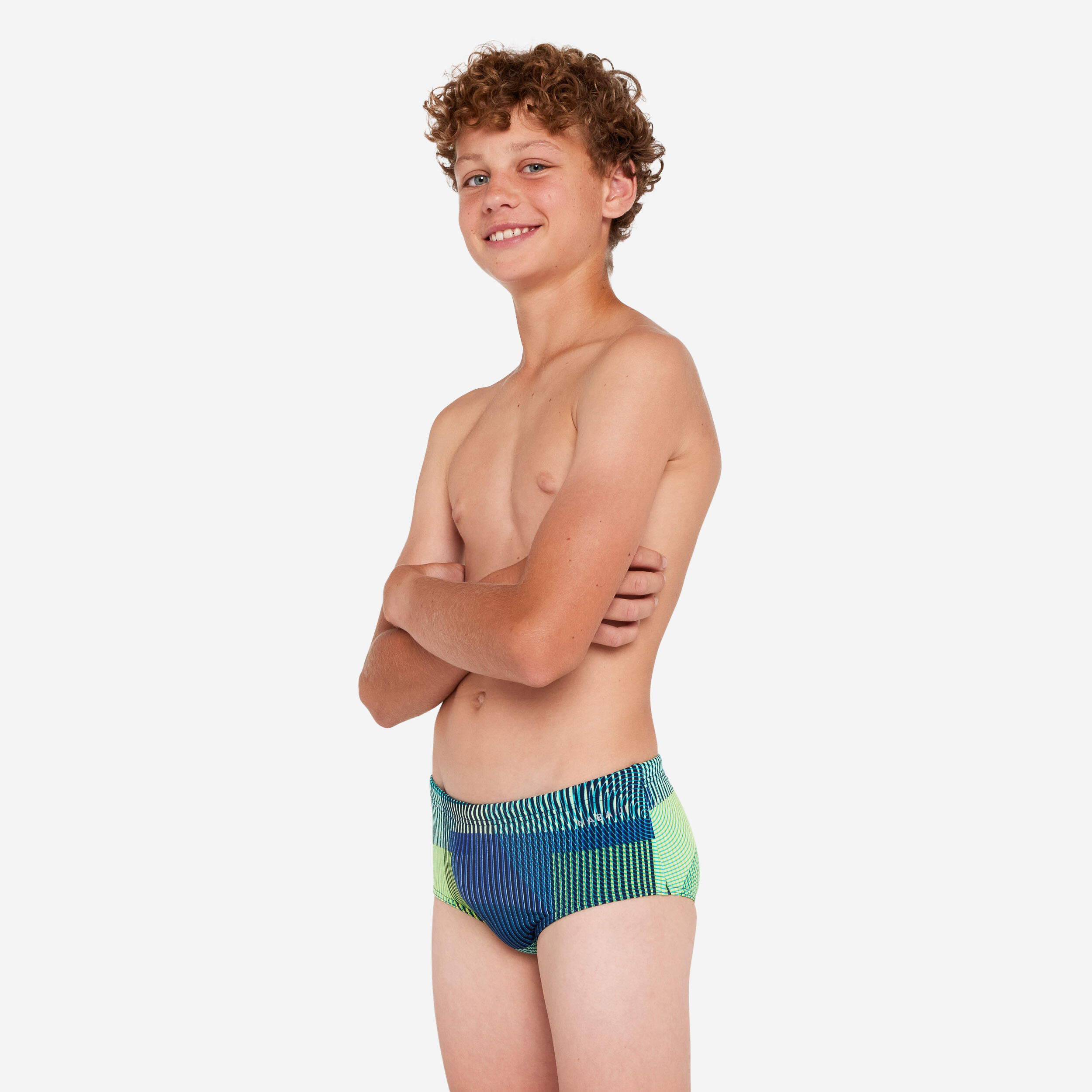 Badehose Trunk jugendliche Jungen, Side, Blau/Grün 2/6
