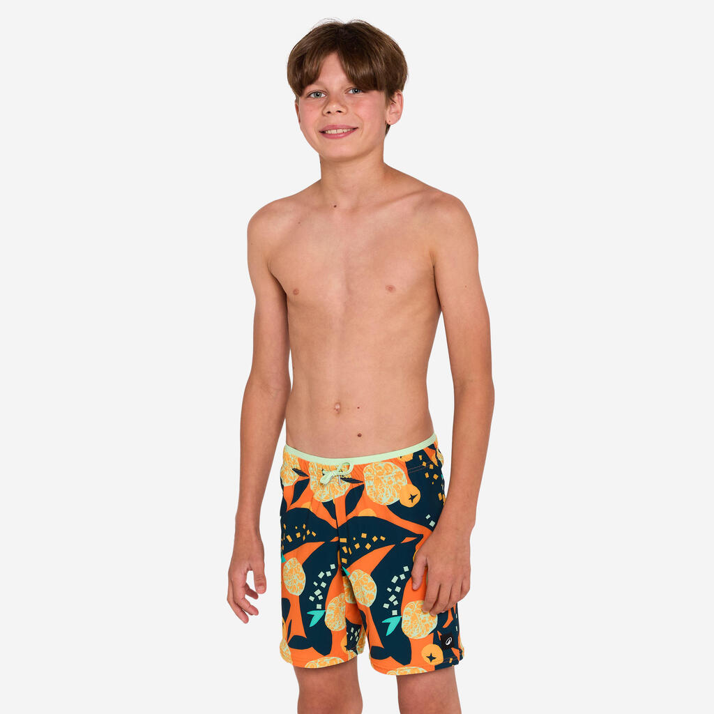 Short de bain long natation Garçon - 100 Atao Bleu