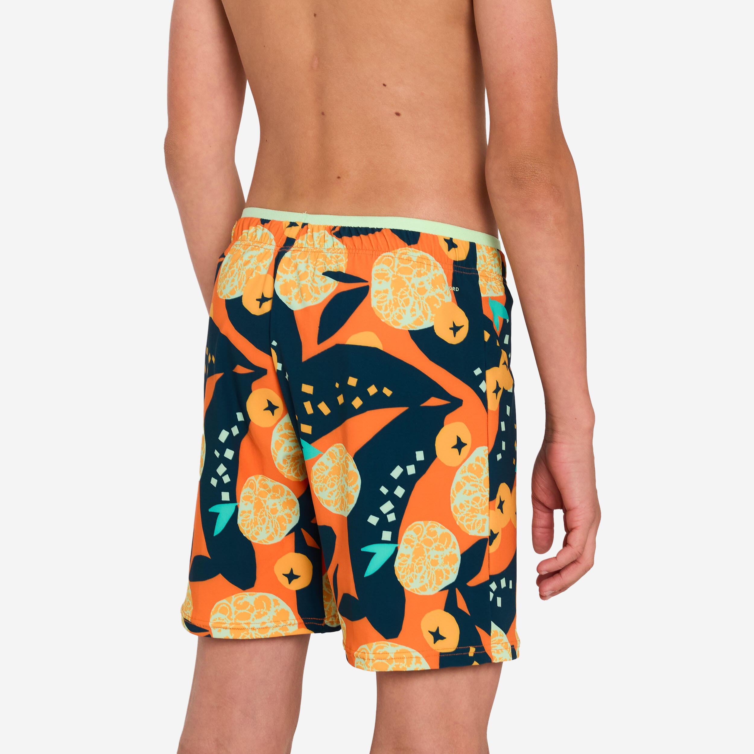 Short de bain long natation Garçon - 100 Hotu orange 3/8