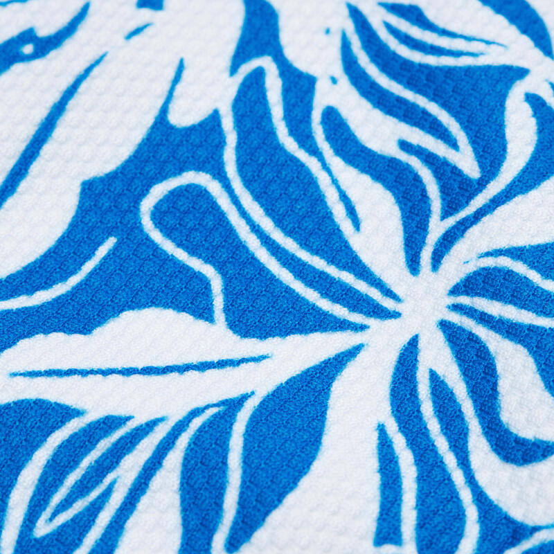 Maillot de bain une pièce surf bretelles croisées Fille - 500 Caly bleu et blanc