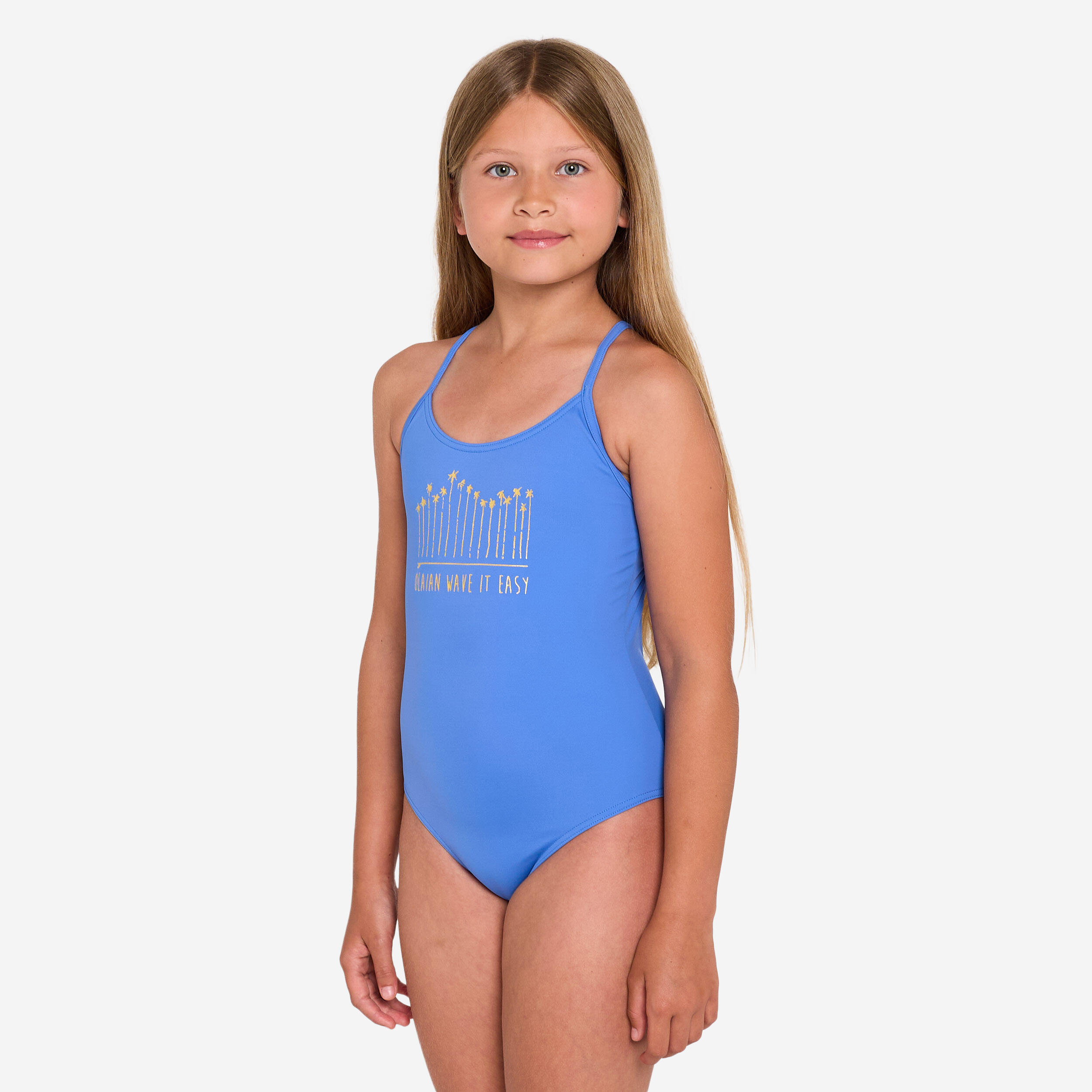OLAIAN Girls’ surfing 1-piece swimsuit - Hiloe blue