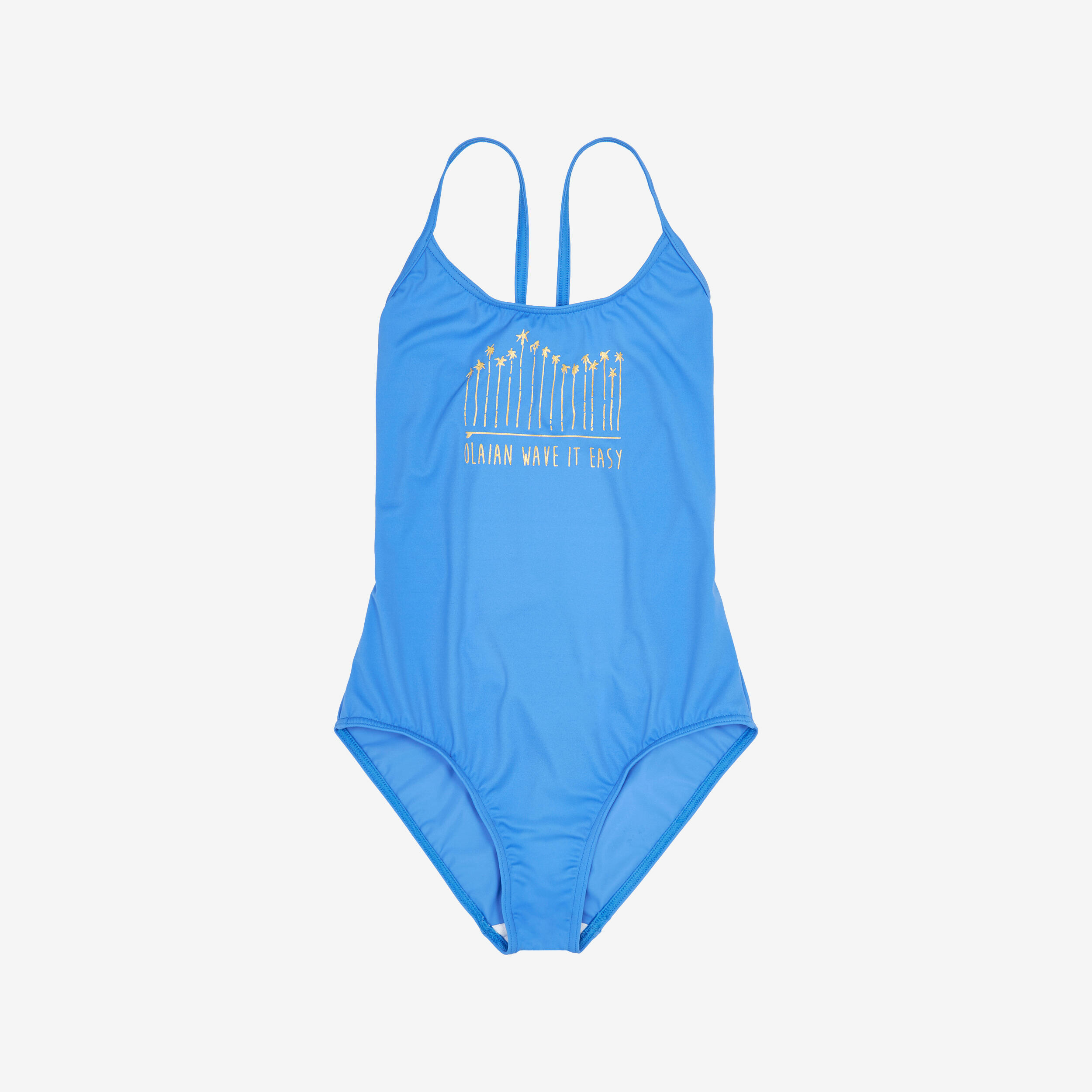 Girls’ surfing 1-piece swimsuit - Hiloe blue 4/4