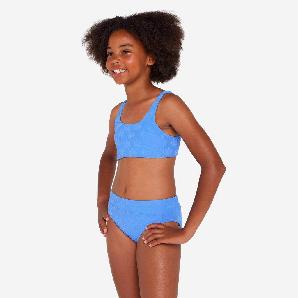 Girl’s 2-piece surfing bralette high-waist - 500 Lao miami black