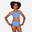 Costum de baie 2 piese surf bustieră talie înaltă 500 Lao Miami Lavandă Fete