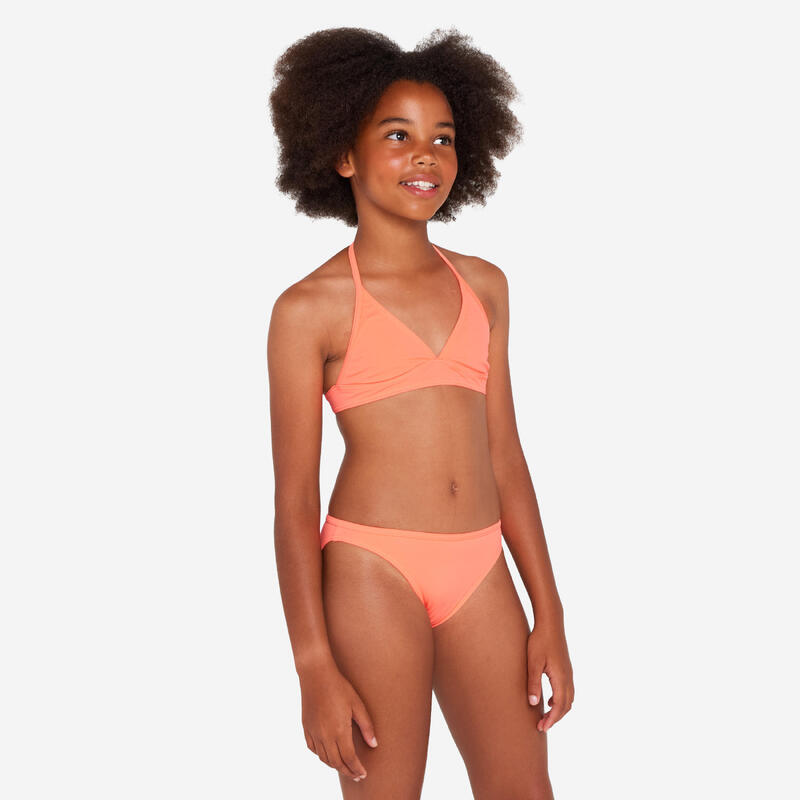 Maillot 2 pièces surf Fille - Tali corail