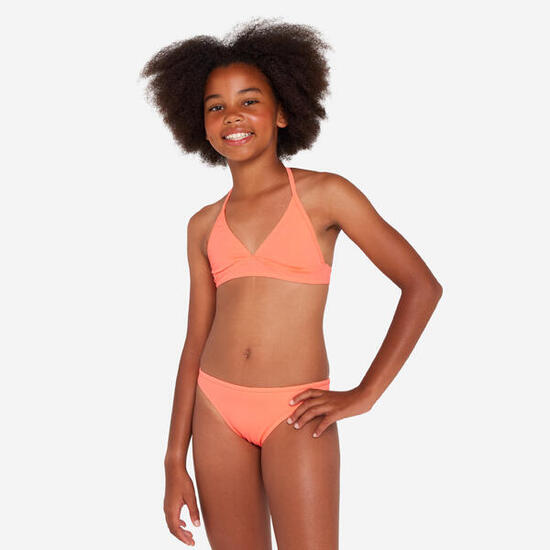 Maillot 2 pièces surf Fille - Tali corail