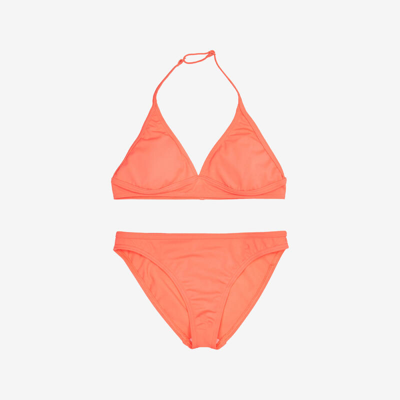 Maillot 2 pièces surf Fille - Tali corail