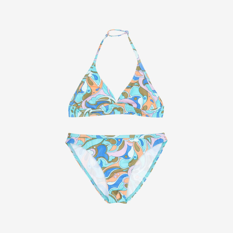 Maillot 2 pièces fleuri surf Fille - Tali multicolore
