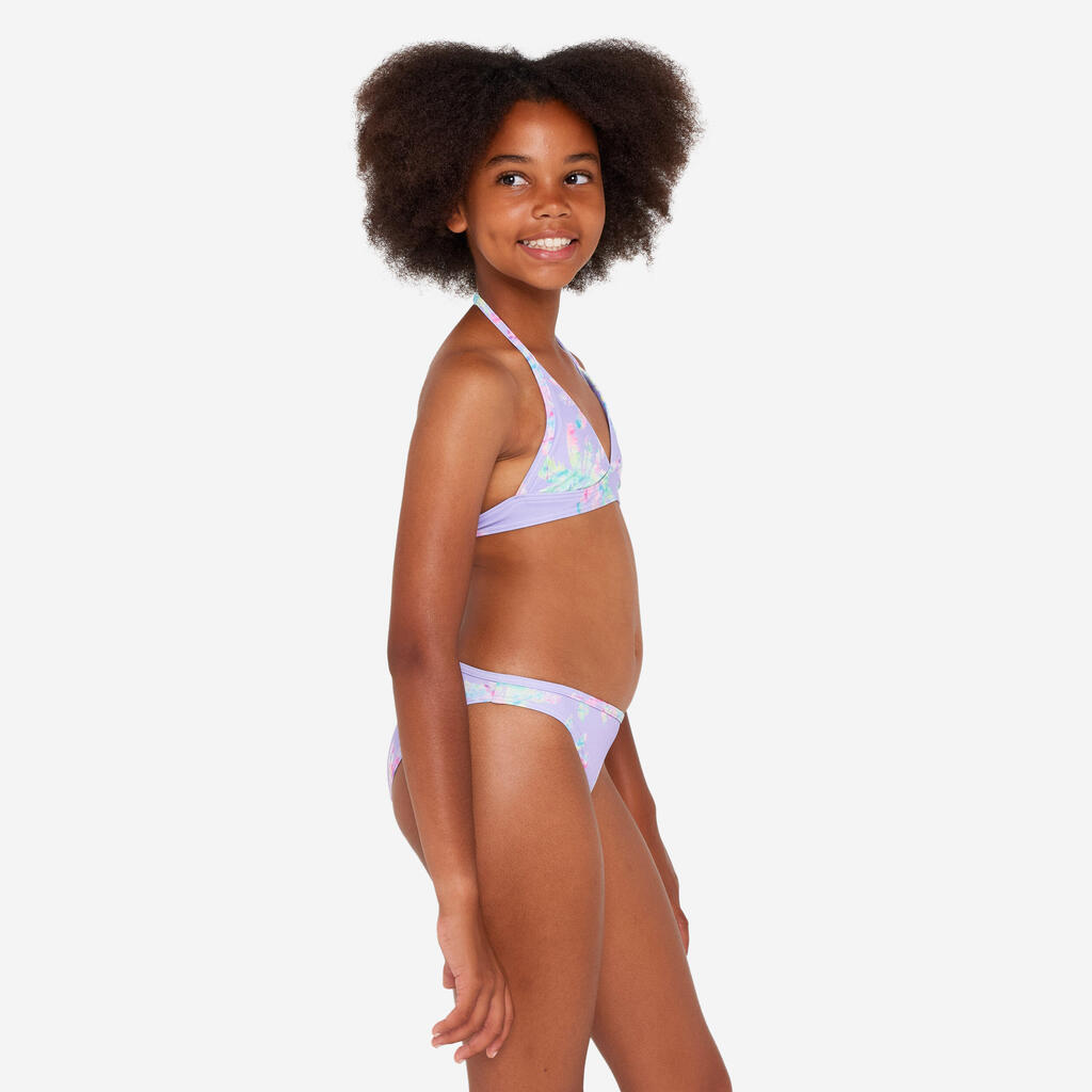 Girl’s 2-piece surf swimsuit floral - Tali turquoise