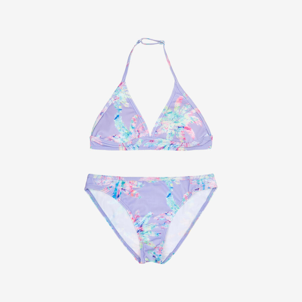 Girl’s 2-piece surf swimsuit floral - Tali turquoise