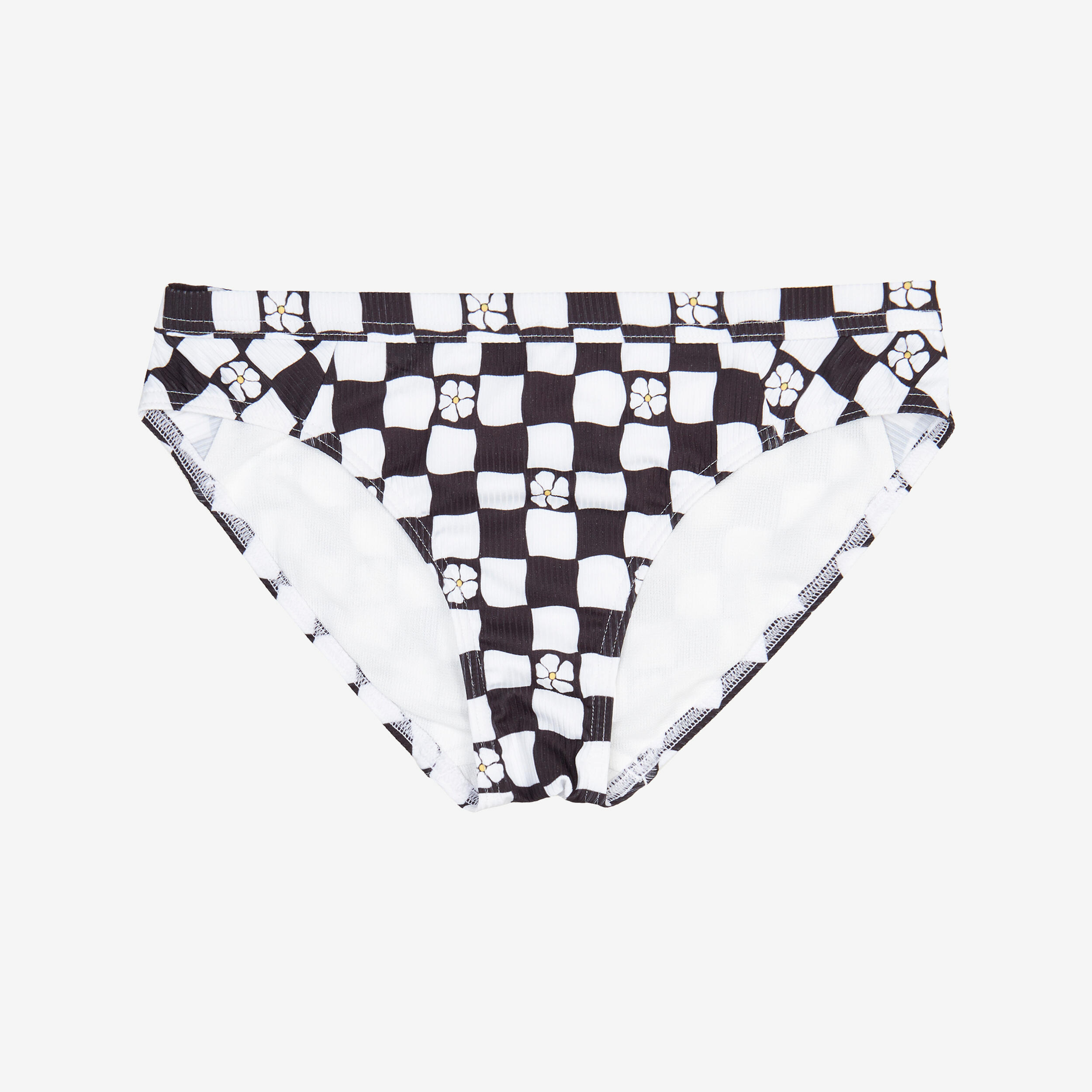 Bas de maillot de bain surf fille - noir et blanc - OLAIAN