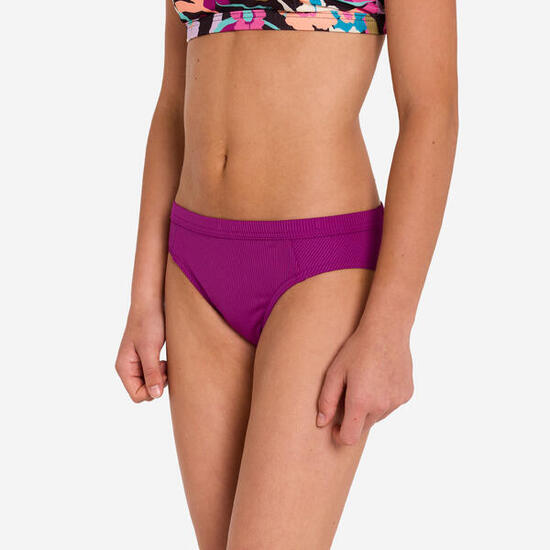 Bas de maillot de bain fleuri surf Fille - Alma hao prune