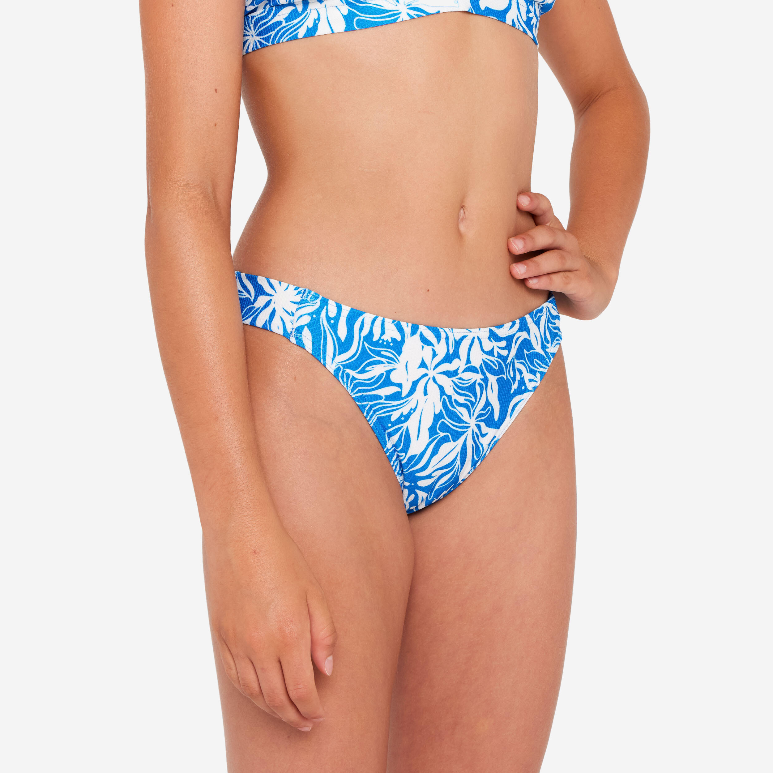 Girl’s surf swimsuit bottoms - Bruna blue and white 3/5