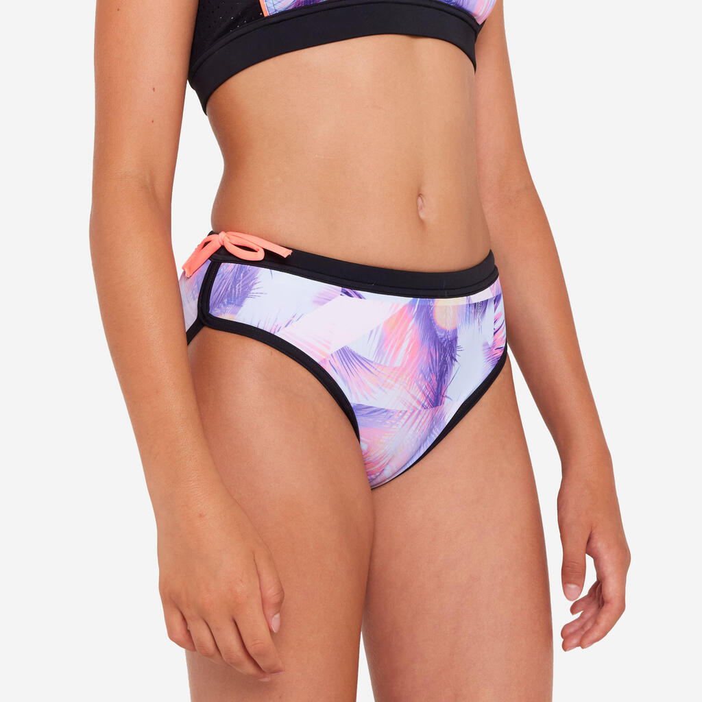 Bas de maillot de bain à cordon surf Fille - Mas posy rose