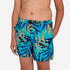 Boys’ surfing swim shorts with pockets - 100 Shadow palm turquoise