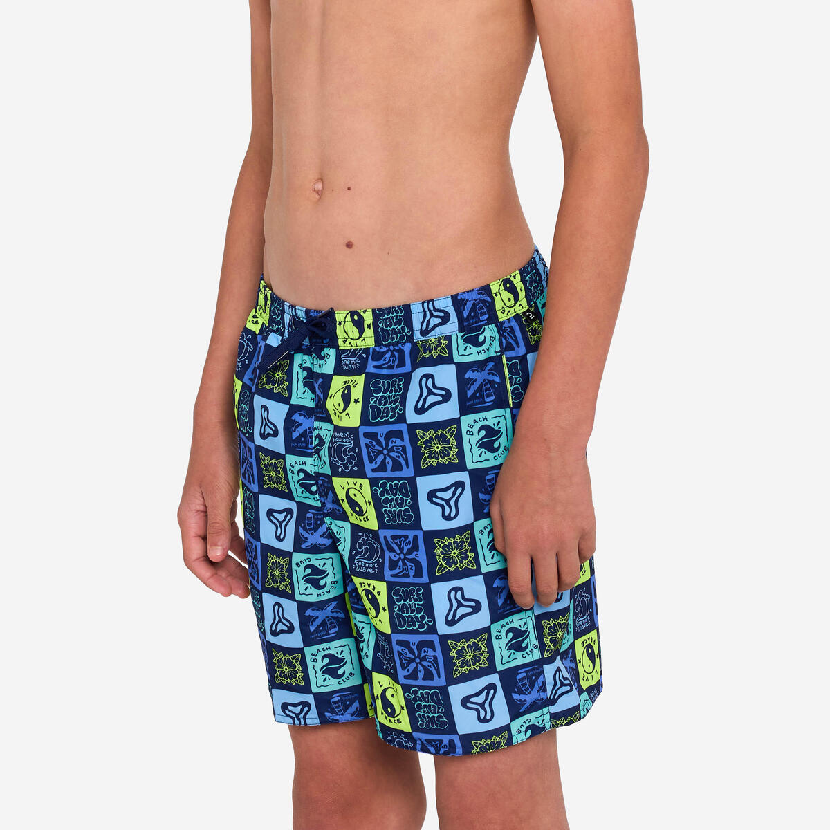 Short de bain surf à poches Garçon - 100 Surfallday multicolore
