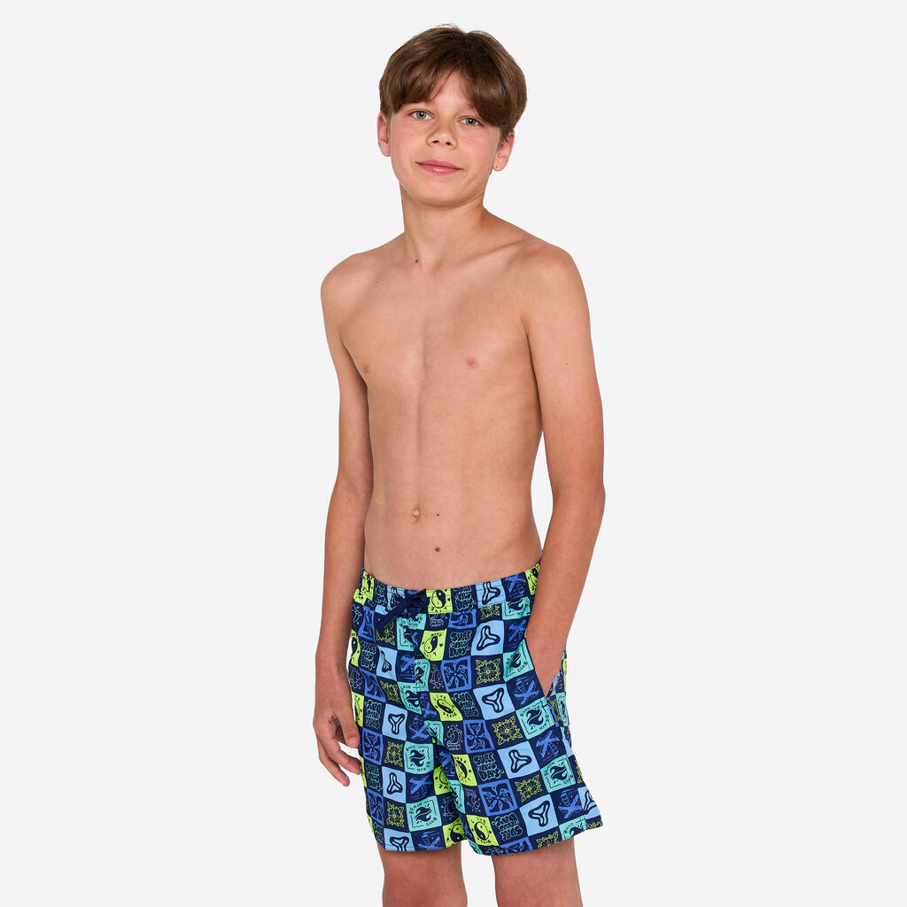 Boardshorts Surfen Jungen mit Taschen 100 Surfallday mehrfarbig