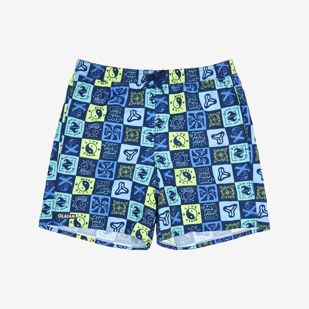 Boardshorts Surfen Jungen mit Taschen 100 Surfallday mehrfarbig
