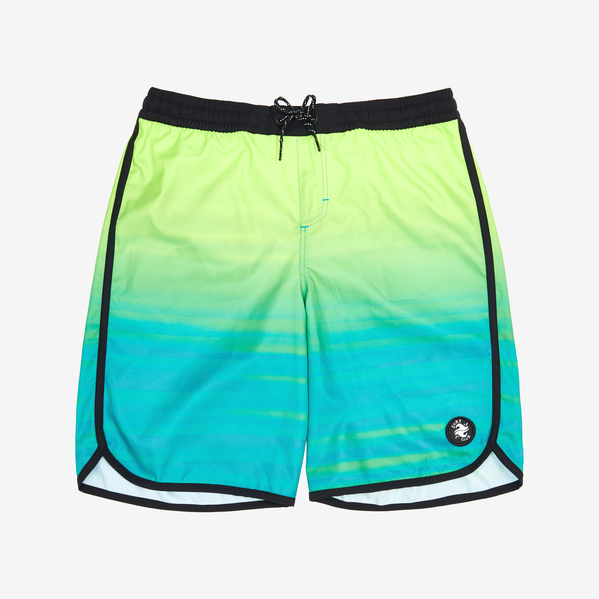 Boys’ surfing boardshorts - 500 Offshore green and blue 6/6
