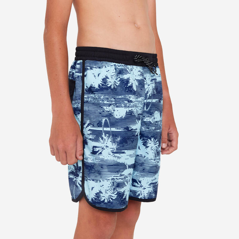 Çocuk Uzun Deniz Şortu/Boardshort - Mavi - 500