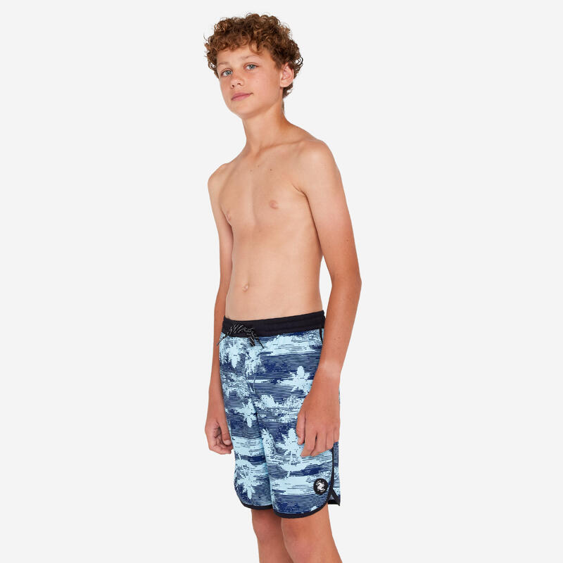 Çocuk Uzun Deniz Şortu/Boardshort - Mavi - 500