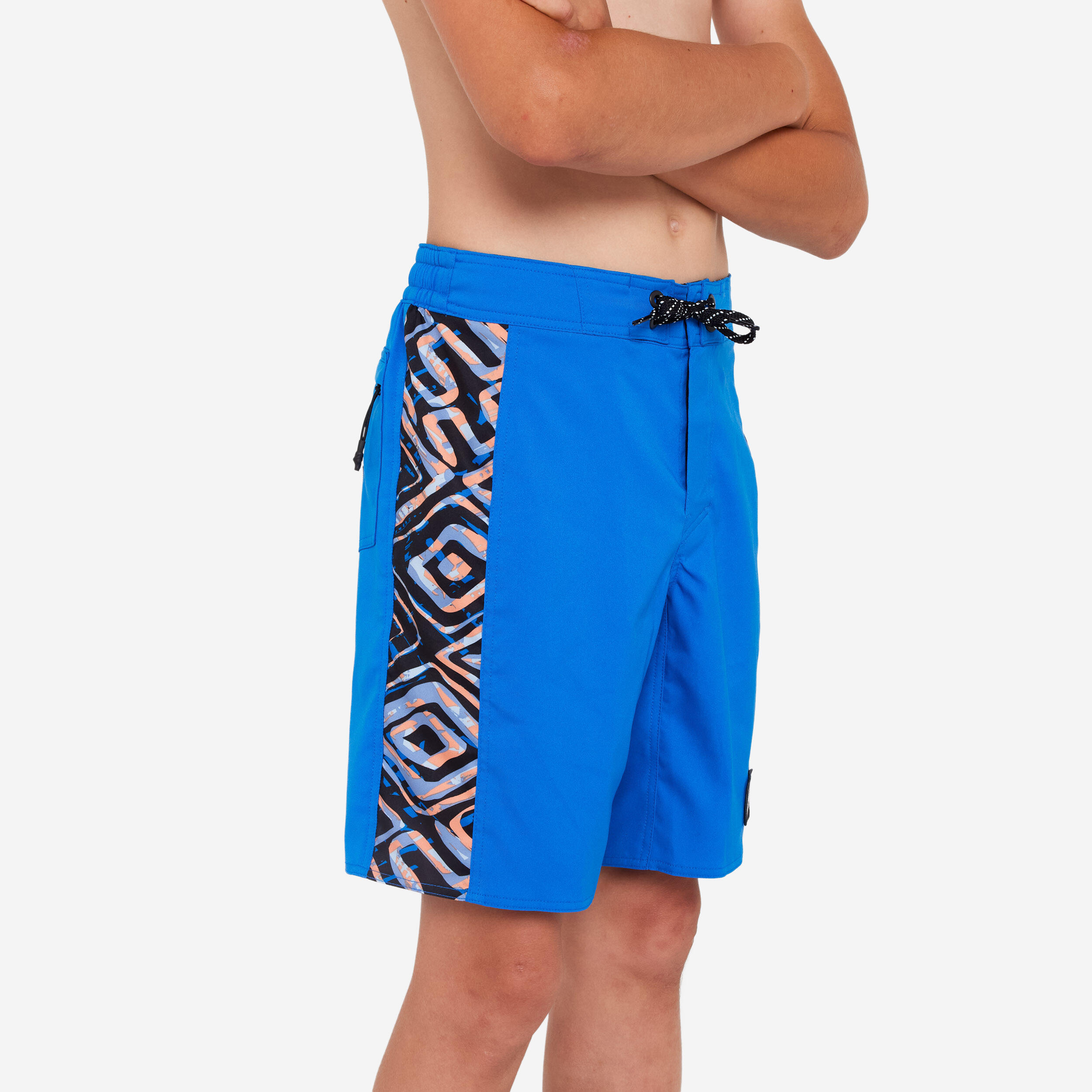 DECATHLON Chlapčenské boardové šortky 900 Band modré 8-9 r (131-140 cm) · záber 10