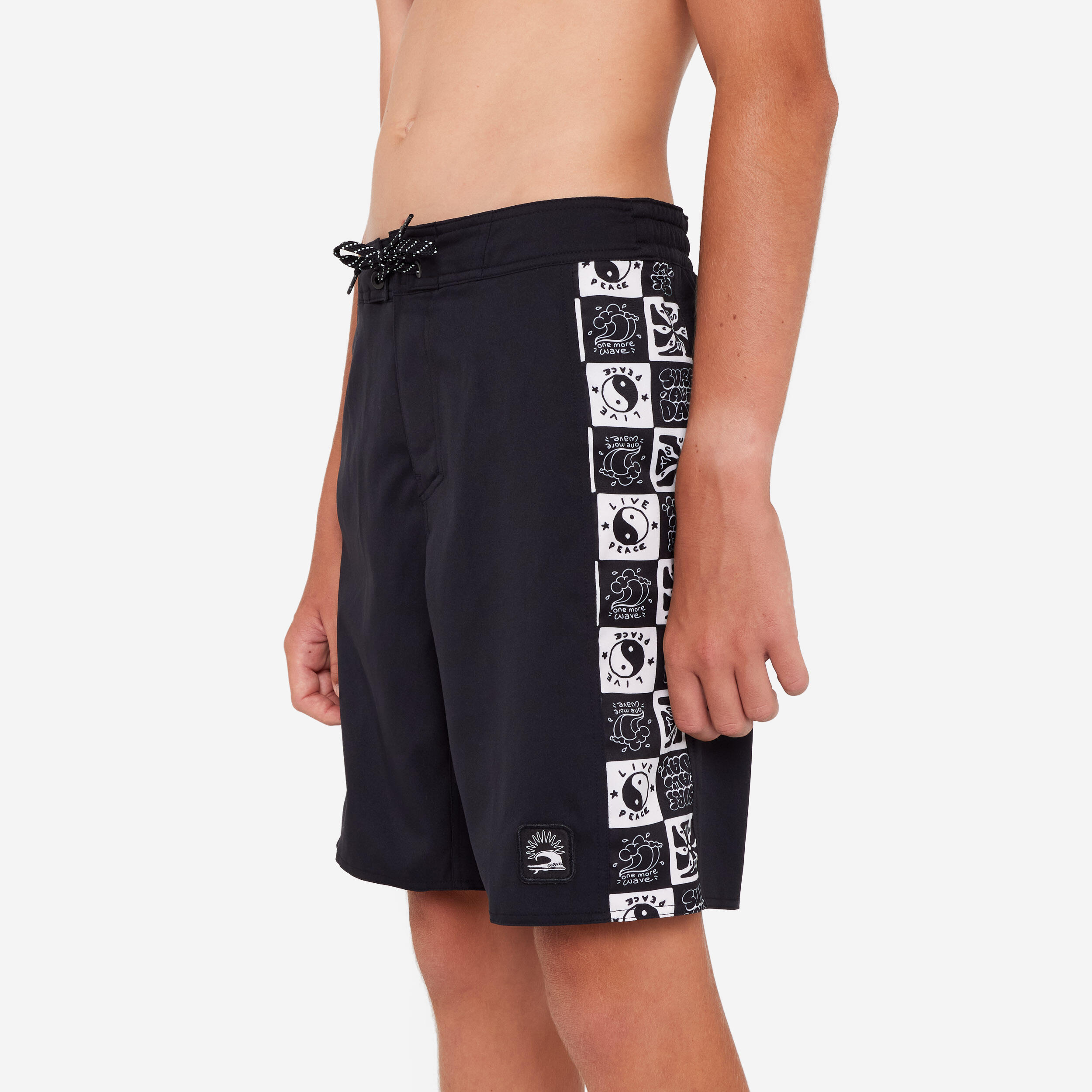 Boys’ surfing boardshorts - 900 Band black