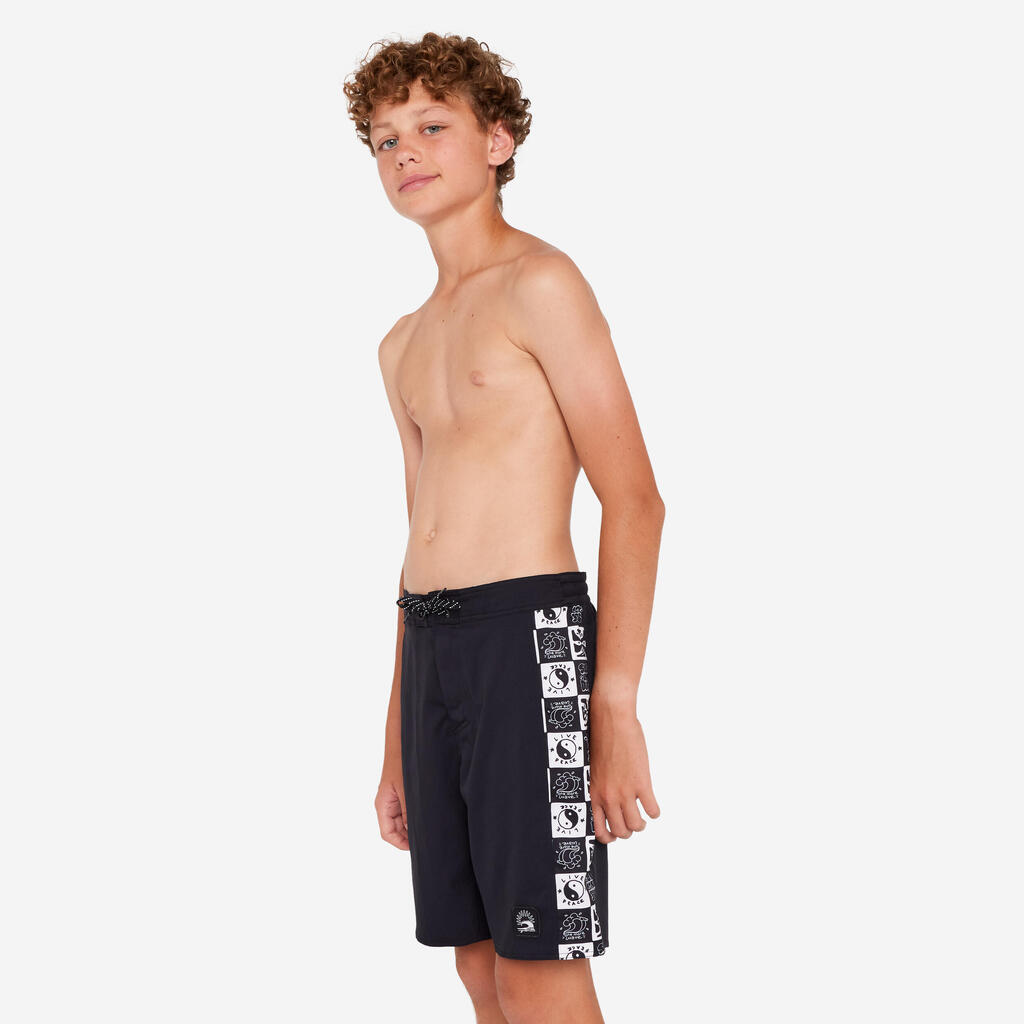 Boardshort surf Garçon - 900 Band noir