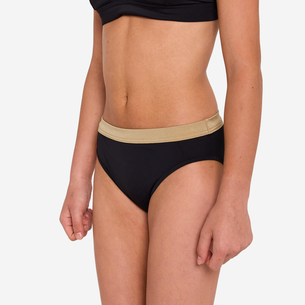 Girls’ surfing swimsuit bottoms - 900 Buddy black and gold