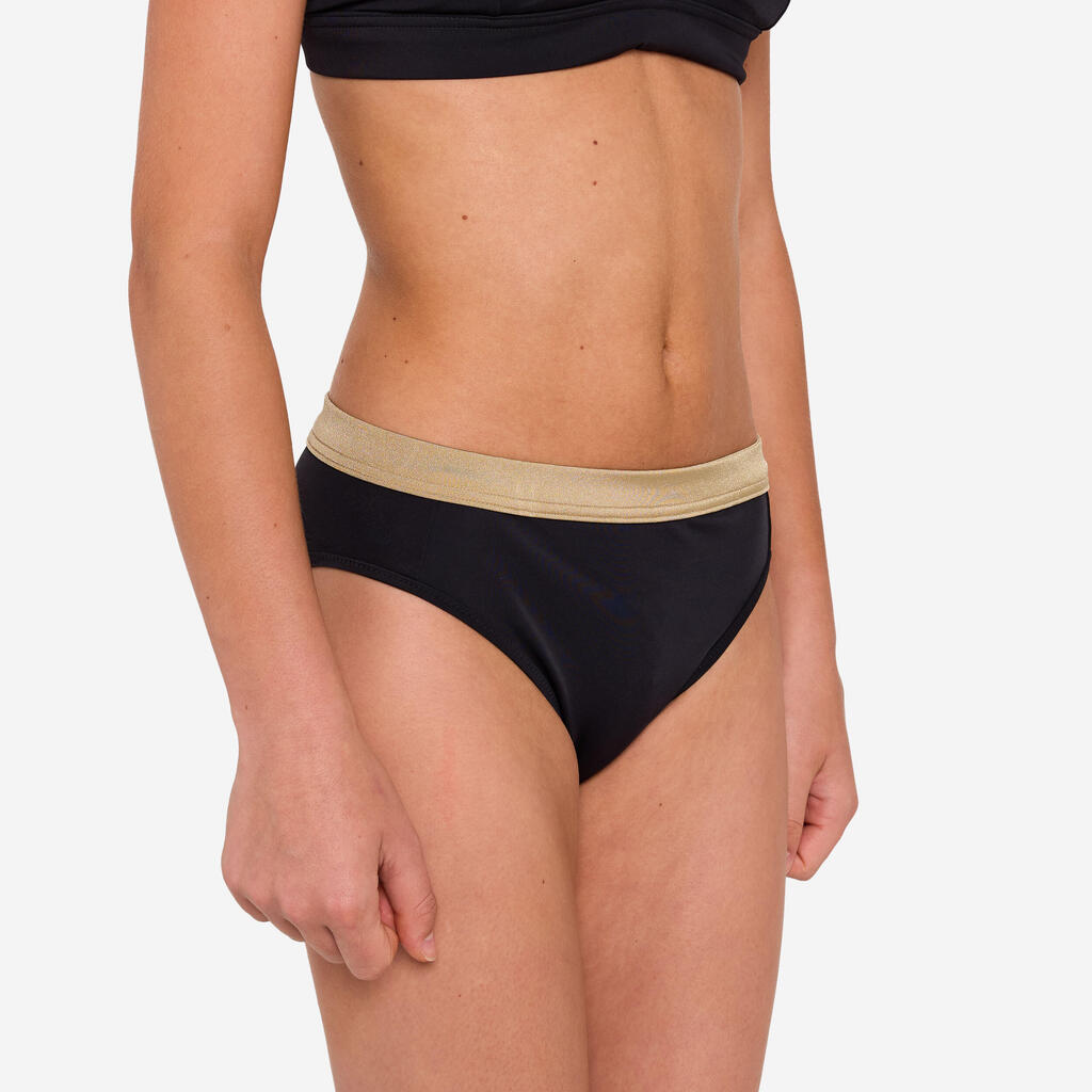 Girls’ surfing floral swimsuit bottoms - 900 Buddy pink black