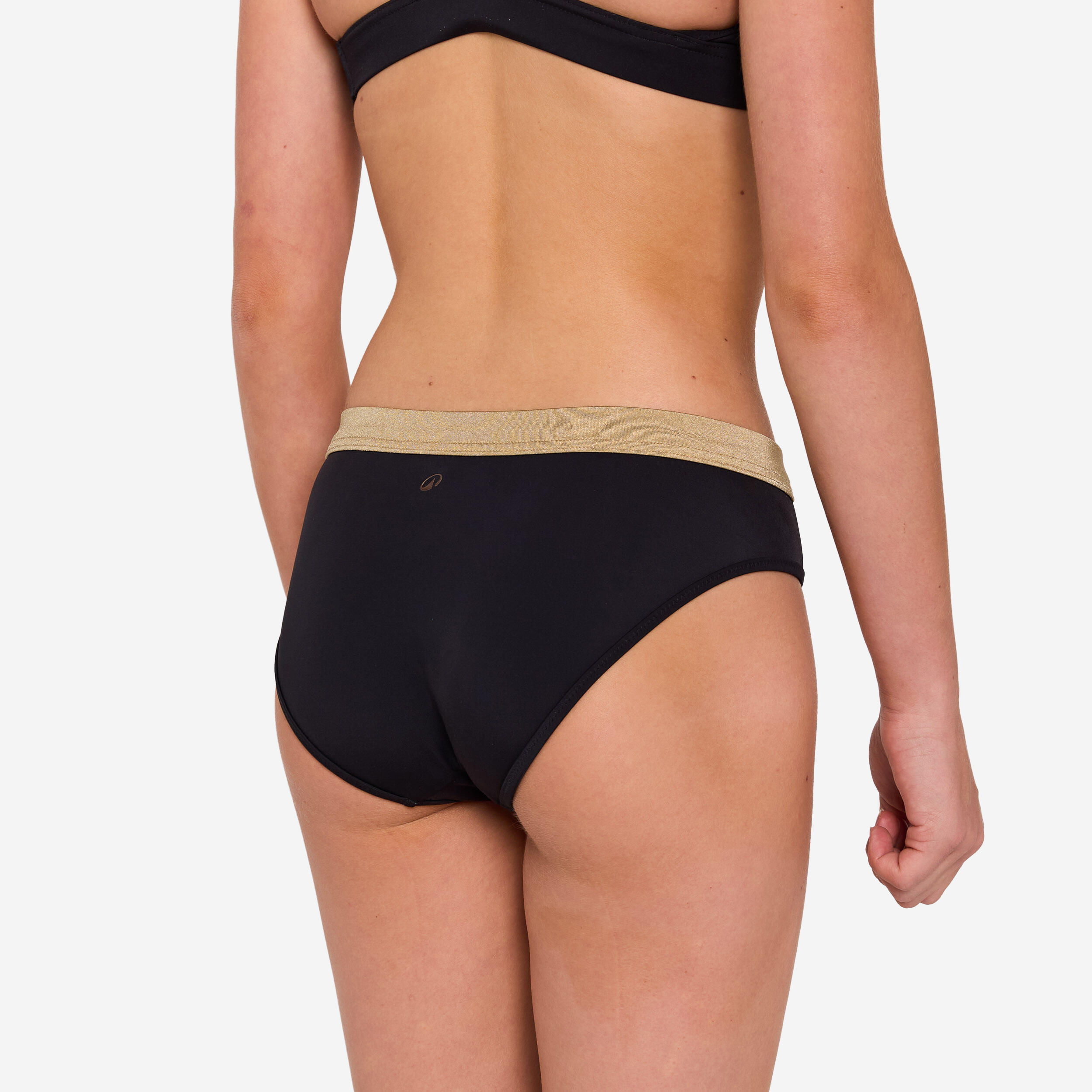 Girls’ surfing swimsuit bottoms - 900 Buddy black and gold 4/6
