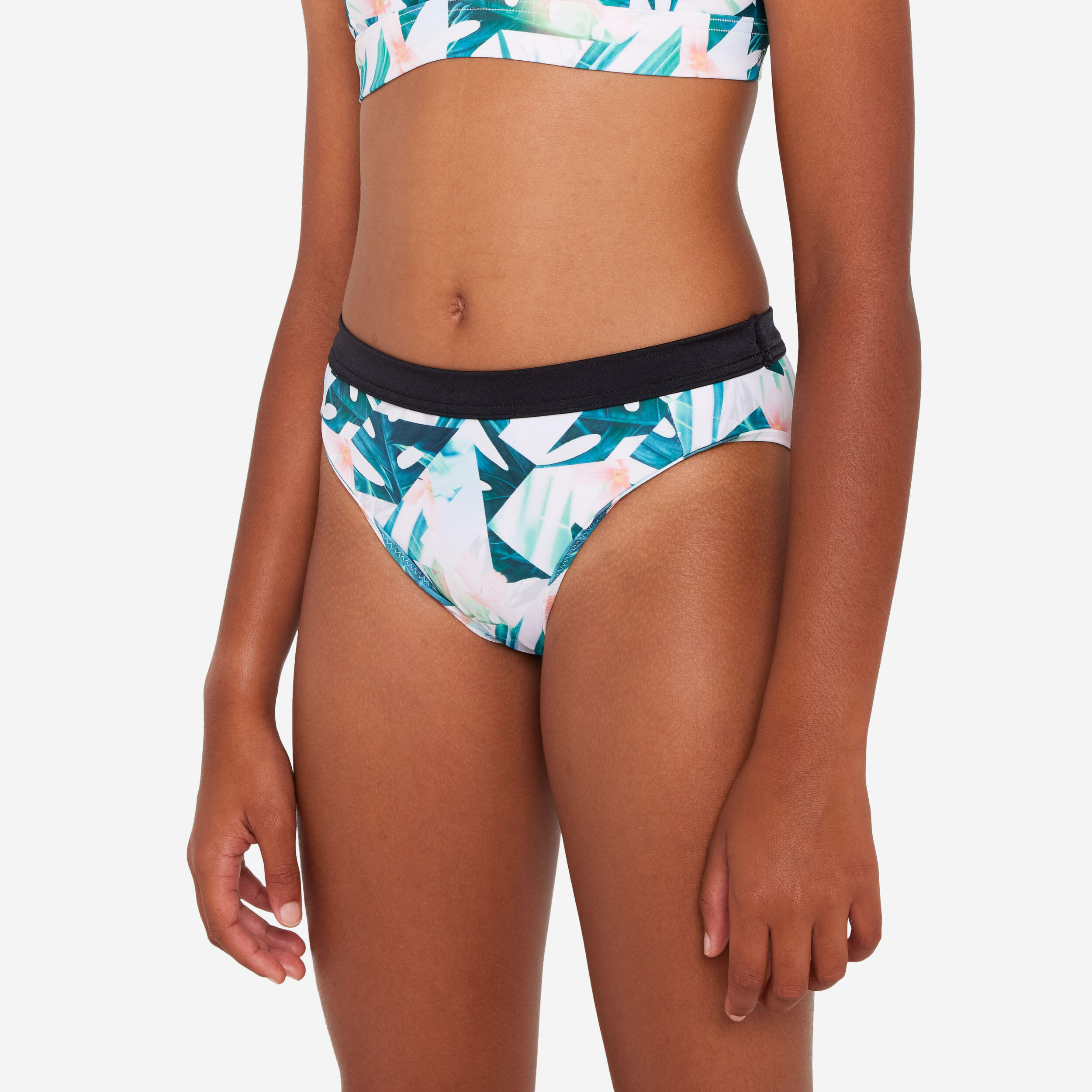 Cueca de bikini de surf floral menina - 900 buddy rosa preto