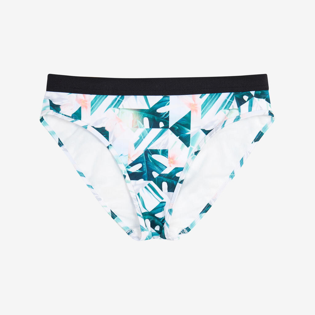 Donji deo bikinija za surfovanje cvetni dezen - 900 Buddy roze-crni