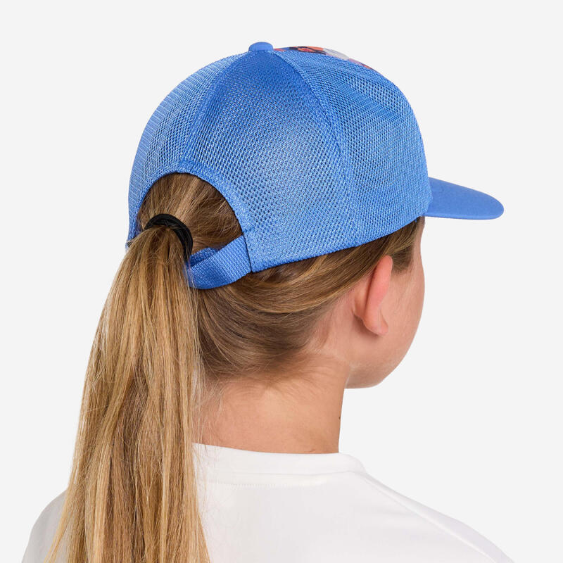 Çocuk Trucker Sörf Şapkası - Mavi - Çiçek Desenli - AZALEA