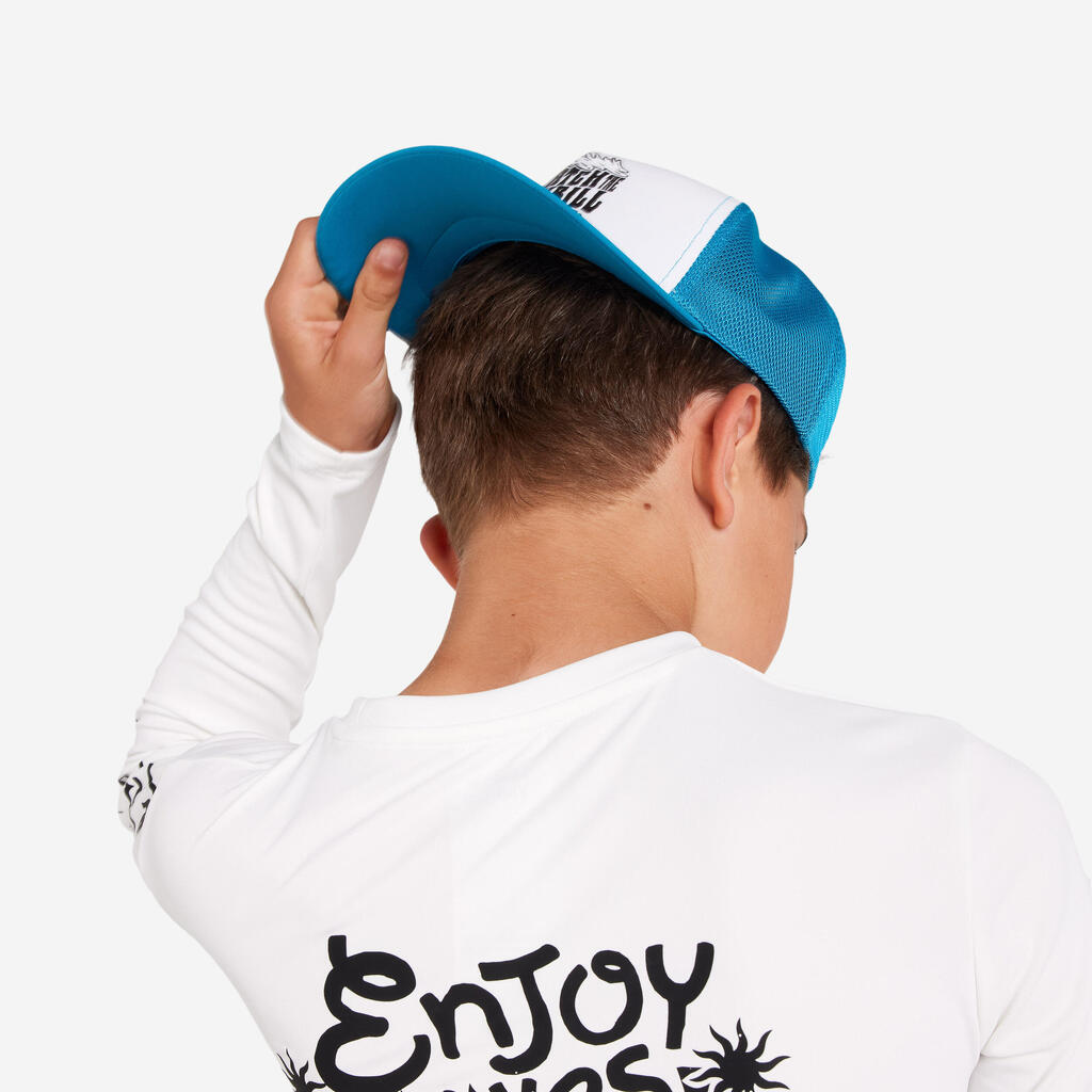 Casquette trucker surf Junior - Catch thrill bleue et blanche